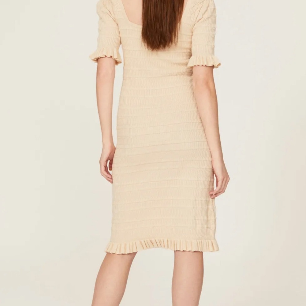 Adam Lippes Beige Ribbed Knit Top - Picture 3 of 4
